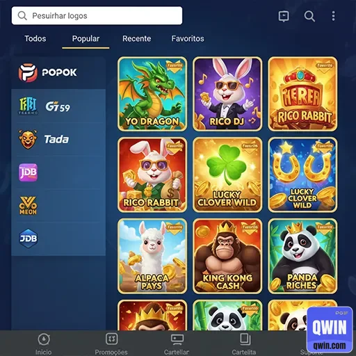 qwin - app exclusivo - Interface do App